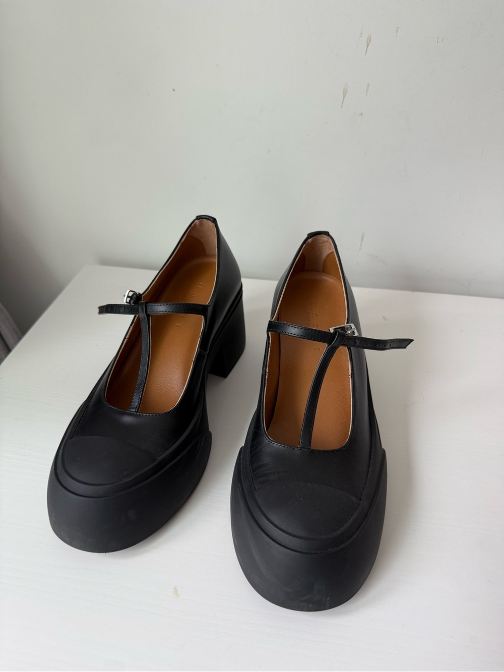 Marni Black T-Strap Mary Jane Pablo Heels